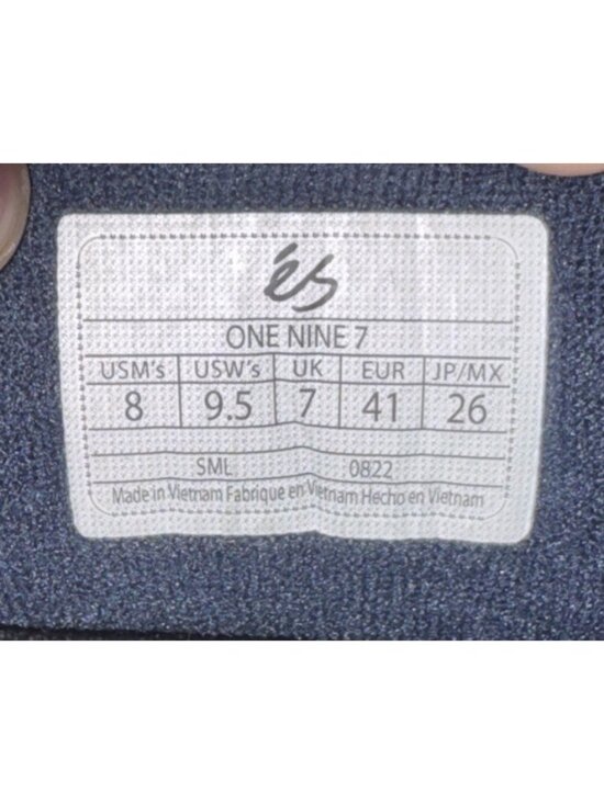 éS One Nine 7 Mens Suede Athletic Skate Shoes Size 8 Navy Blue Gum Retro